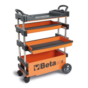 Folding tool trolley for outdoor jobs