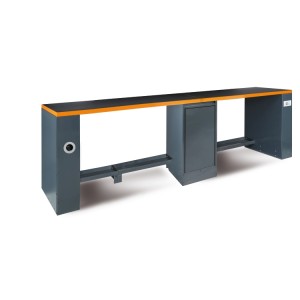 Double 4-m long workbench with central leg