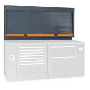 Tool wall system with shutter, for workshop equipment combination