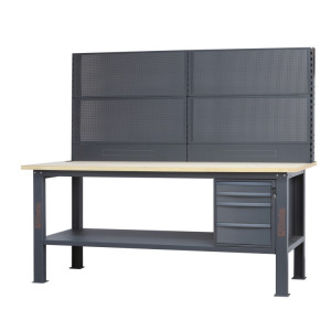 Comprehensive workbench, 2.1 m long, with 4 drawers