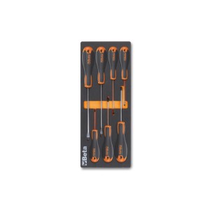 Foam tray with Beta Easy screwdrivers for slotted and Phillips® head screws