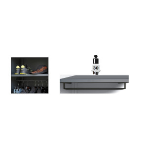 Interior shelf for tool cabinet RSC50 A1, with clothes rail
