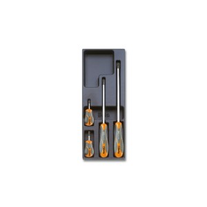Hard thermoformed tray with tool assortment