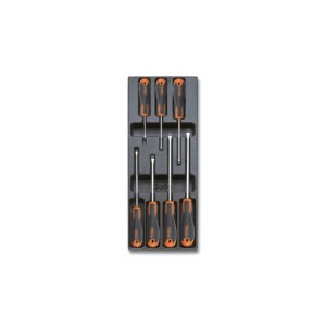 ABS thermoformed tray with Beta Evox screwdrivers for slotted head screws