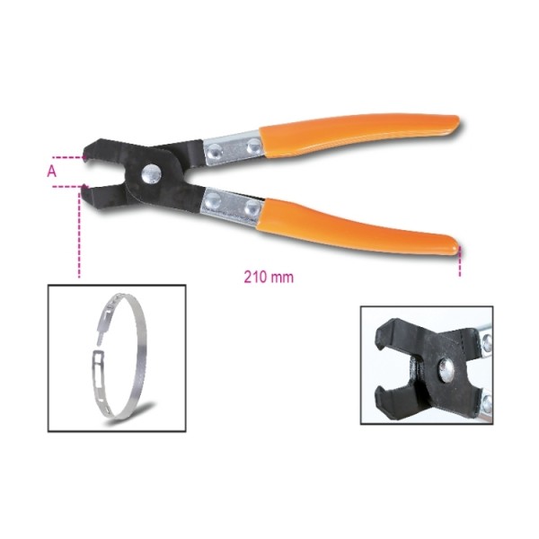Beta Tools 1473P Clamp Pliers For Oetiker Low-Profile Collars 53 Max mm 