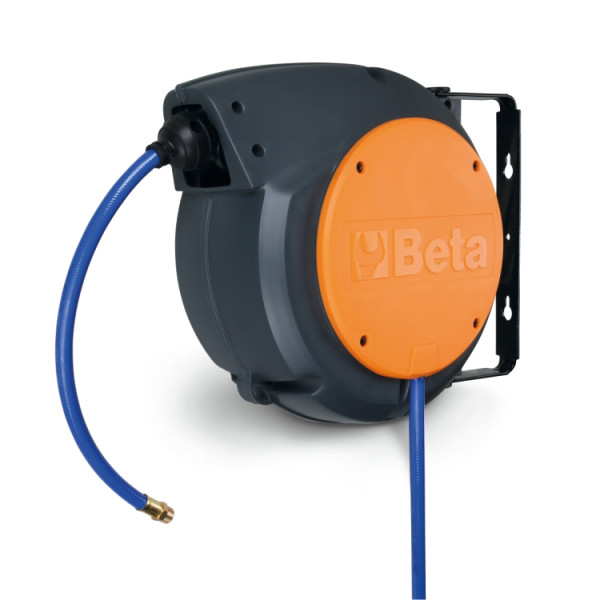 Automatic hose reel, shockproof plastic body, for air or water