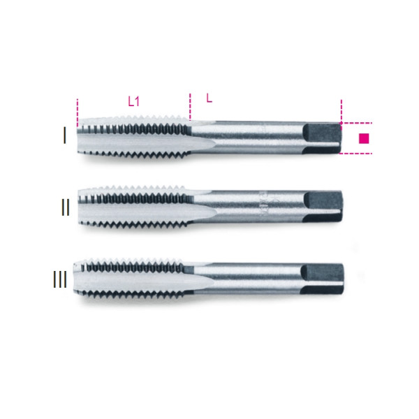 Hand taps, coarse pitch, metric thread made from chromesteel 430