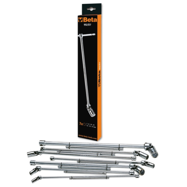 Set of 7 Thandle wrenches with swivelling hexagon sockets 952/D7