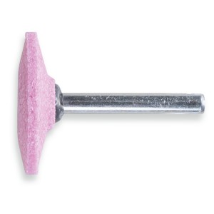 Τροχουδάκια λείανσης με άξονα, λειαντικό με κόκκωση ροζ κορουνδίου, κεραμικό δεσμό, μορφή δίσκου