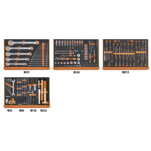 Συλλογή με 215 εργαλεία σε μαλακούς δίσκους τακτοποίησης