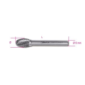 Lima rotativa de metal duro, corte cruzado HM4