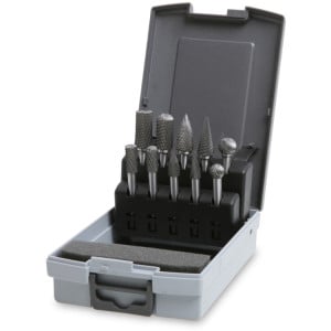 Juego de 10 limas rotativas de metal duro de 6 mm, corte cruzado HM4