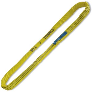Cables redondos de anillo, 3t, amarillo, tejido en poliéster de alta tenacidad (PES)