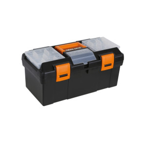 Caja de plástico con bandeja extraíble, vacía