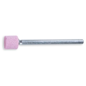 Muelas abrasivas con vástago gránulos abrasivos de corindón rosa con aglutinante de cerámica forma cilíndrica