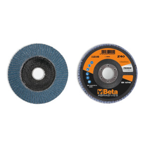 Disco de láminas con tela abrasiva de circonio, soporte de fibra de vidrio, monolámina, con perfil cónico