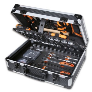 Maleta porta-herramientas con surtido de 163 herramientas para el mantenimiento general