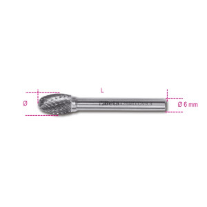 Lima rotativa de metal duro, corte cruzado HM4