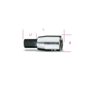 Vaso de 1/4" con punta Allen, cromado