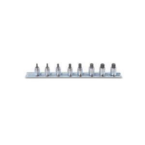 Juego de 8 vasos de 1/4" con punta Allen, en soporte