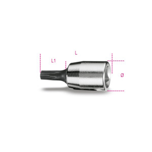 Vaso de 1/4" con punta Pentalobe, cromado