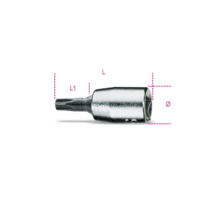 Vaso de 1/4" con punta Torx®, cromado