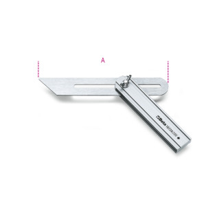 Fausse équerre à coulisse lame  en acier chromée, talon en aluminium