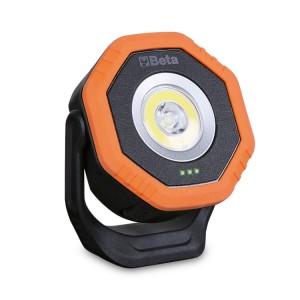 Spot de poche articulé à LED, orientable, à double faisceau lumineux, rechargeable avec chargeur sans fil