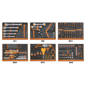 Composition de 214 outils pour la maintenance générale en plateaux mousse compacte