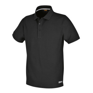 Polo de travail noir en coton piqué 200 g/m2