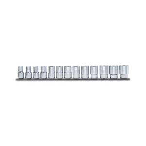 Jeu de douilles à main avec carré femelle  3/8"  douille 12 pans pans, chromées