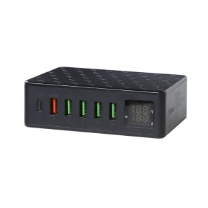 Base de recharge multiprise, 6 ports USB pour une charge multiple.