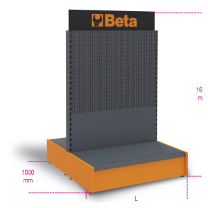 Présentoir « gondole » pour vêtements et chaussures, vide