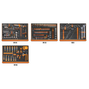 Composition de 273 outils pour la réparation automobile en plateaux mousse compacte