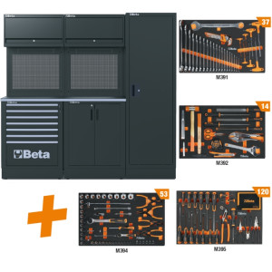 Combinaison d'ameublement d'atelier RSC50 2.0 2.0 comprenant 224 outils