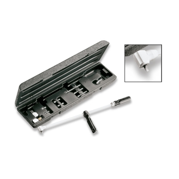 Tournevis à Cliquet Angle Droit 90° + 10 Embouts Hex - Pour Espaces Serrés, En Acier S2