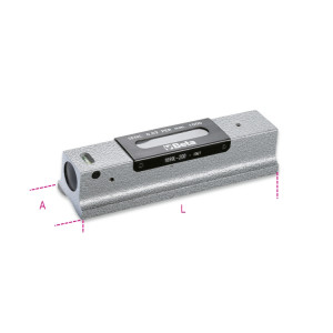 Precíziós vízmérték kokillaöntvény,  köszörült prizmaalaplappal, 2 törésbiztos libella, fadobozban,  pontosság: 0.02 mm/m
