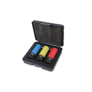 3 darabos gépi dugókulcs készlet kerékanyákhoz színes polimer betétekkel