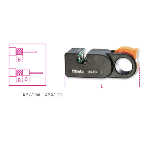 Striptang voor coaxiale kabels met messen 1144B/R1