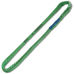 Ronde stropen, groen 2 ton. Groot trekbelastbaar polyester (PES) band