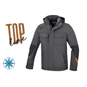 Anorak jas vervaardigd uit Oxford polyester 300D, waterafstotend, PU-coating, antraciet grijs