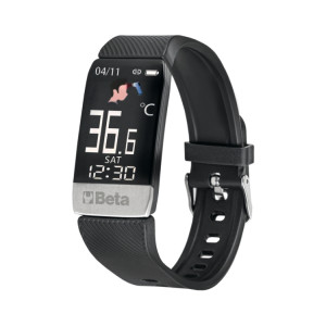 Multifunctionele slimme armband, touchscreen, fitness tracker, hartslagmeter, stappenteller, slaapmonitoring, met siliconen band, zwart