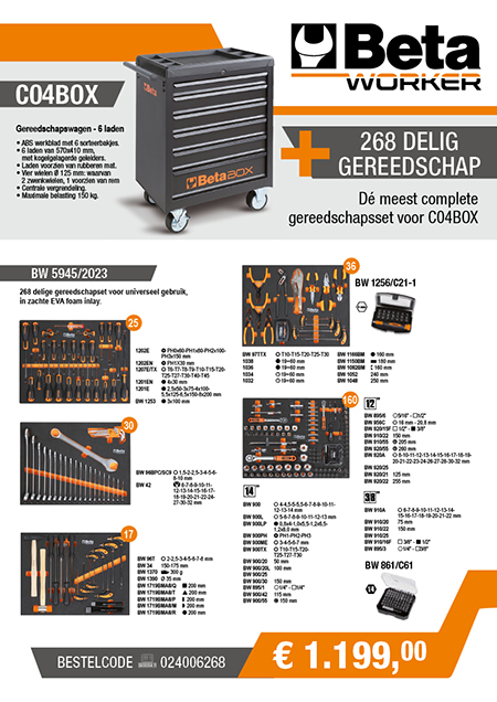 Folder professionele gereedschapswagen van Beta Tools