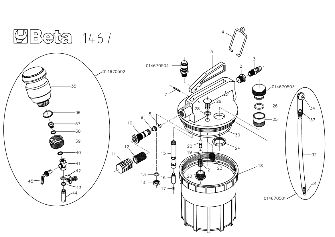 Purgeur électrique de liquide de freins : 1467LF de BETA TOOLS