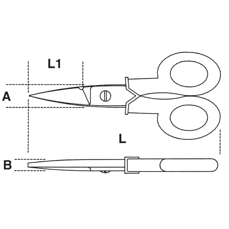 Beta Tools 011280061 1128BSX Electrician's Scissors, Milling Profiles