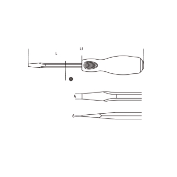 Beta Tools 1201 Flat Slotted Head Screwdriver 4 x 125mm012010033 
