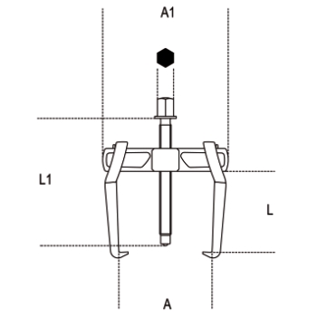 Extracteur externe interne 2 griffes Beta 1500/1 dimensions de 25