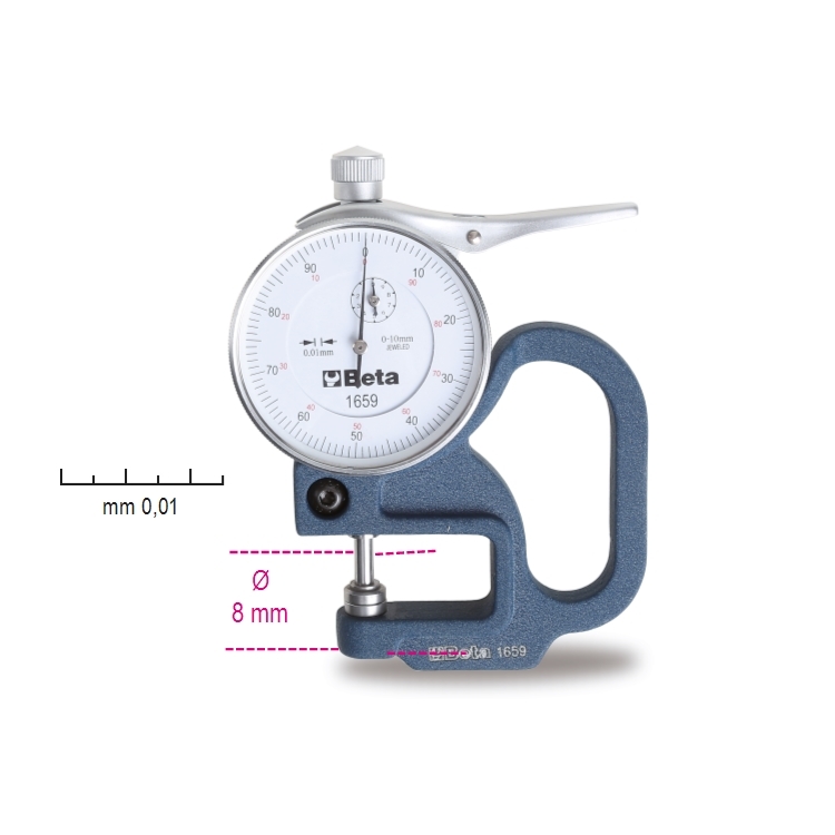 Meetklok van 0 Tot 50 Mm, Meetklok van 0 Tot 50 Mm Schokbestendig Messing Beweging Snelstaal Sonde Meetinstrument, Meetklokken