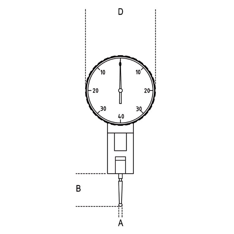 Beta 1662AN - Comparatore Con Tastatore Orientabile In Astuccio Rigido Di Plastica - Strumento Di Misura Di Precisione