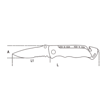 Cuchillo de socorro auto con función martillo rompecristales y  cortacinturones de seguridad en estuche H-SAFE 1778SOS-HS – Beta Tools